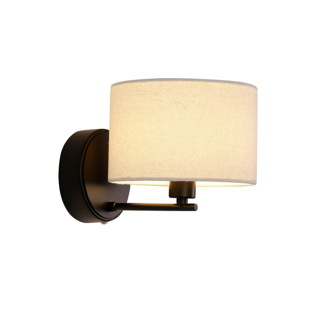 Clarissa Rechargeable LED Wall Light 2W 3CCT Matte Black & Linen - LL002WL018B