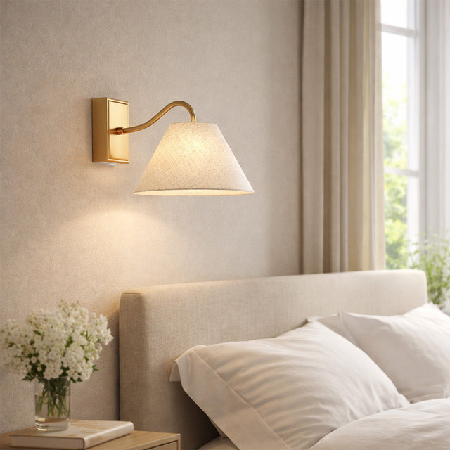 Rosalind Rechargeable LED Wall Light 2W 3CCT Brass & Linen - LL002WL019BR