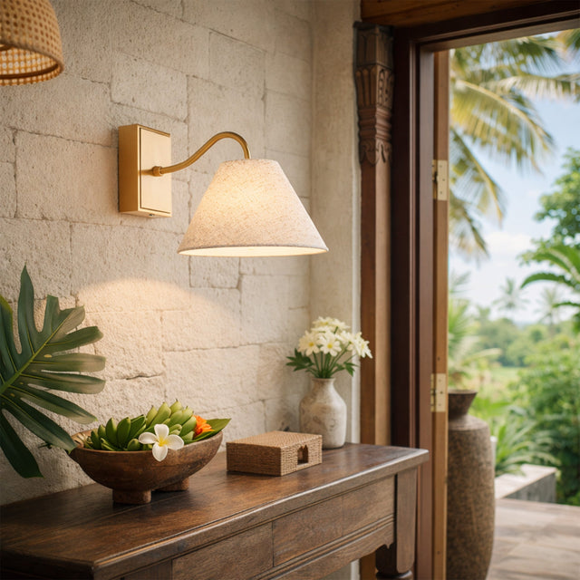 Rosalind Rechargeable LED Wall Light 2W 3CCT Brass & Linen - LL002WL019BR