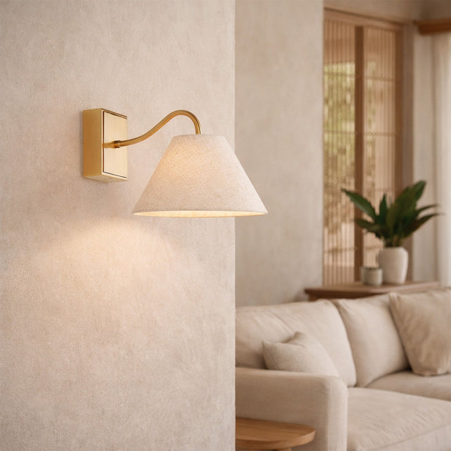 Rosalind Rechargeable LED Wall Light 2W 3CCT Brass & Linen - LL002WL019BR