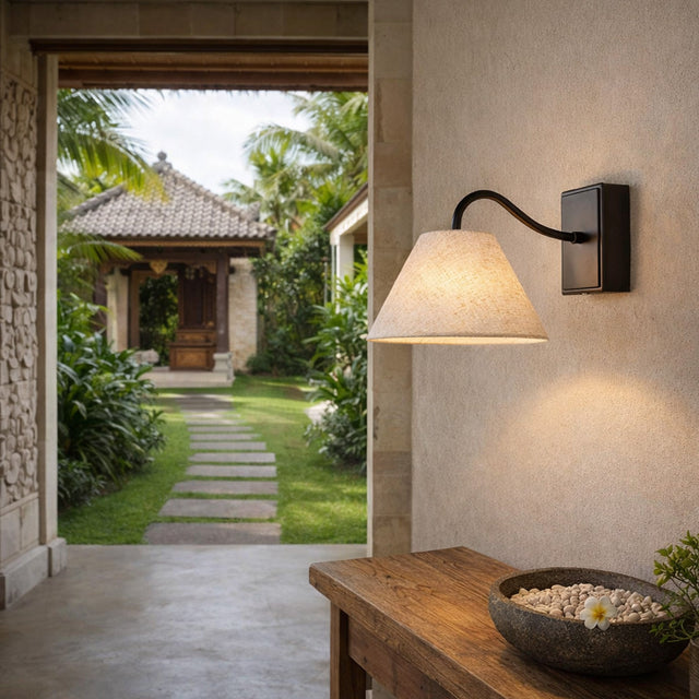 Rosalind Rechargeable LED Wall Light 2W 3CCT Matte Black & Linen - LL002WL019B