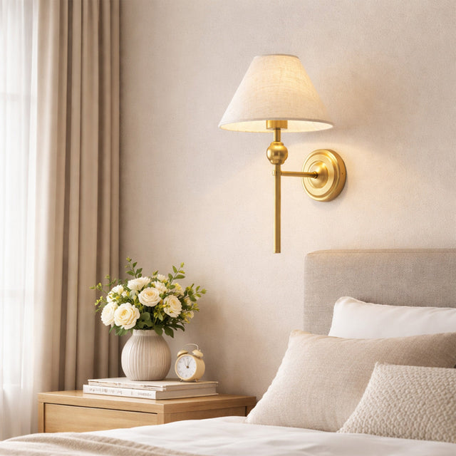 Violet Wall Light Brass & Linen - LL002WL020
