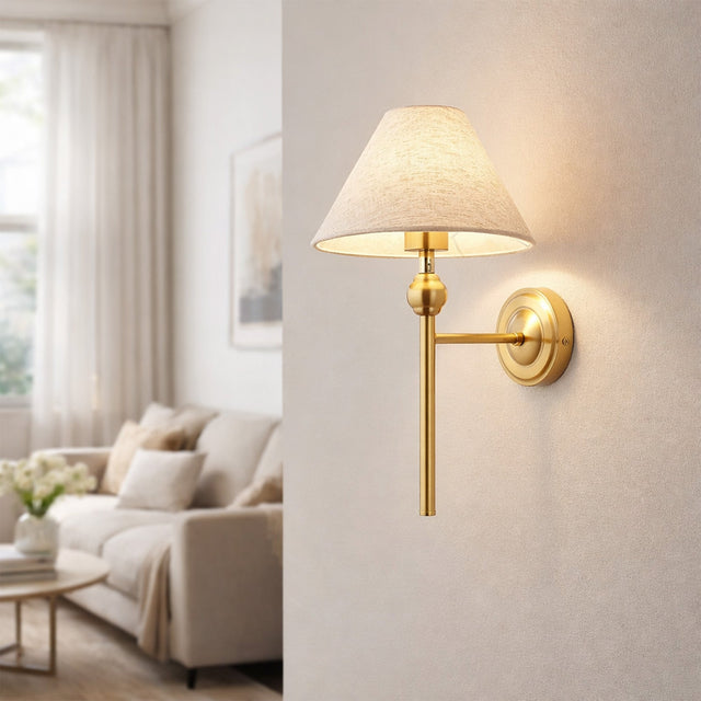 Violet Wall Light Brass & Linen - LL002WL020