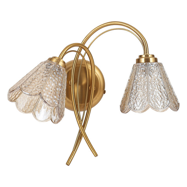 Coraline Double Light Wall Light Brass & Champagne - LL002WL021CH