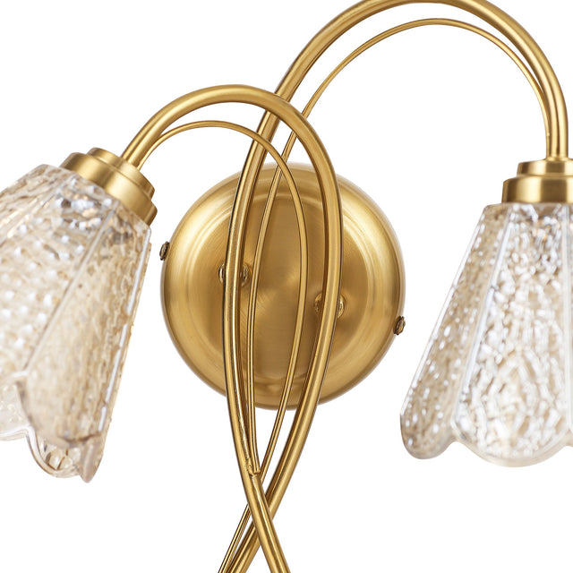 Coraline Double Light Wall Light Brass & Champagne - LL002WL021CH