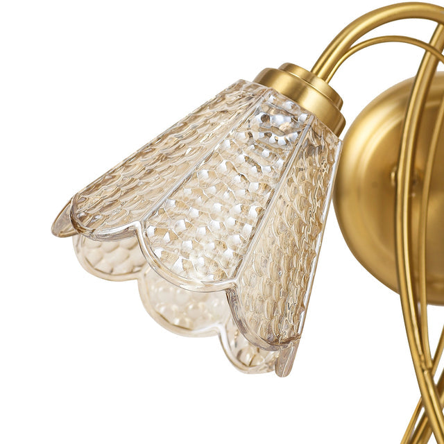 Coraline Double Light Wall Light Brass & Champagne - LL002WL021CH