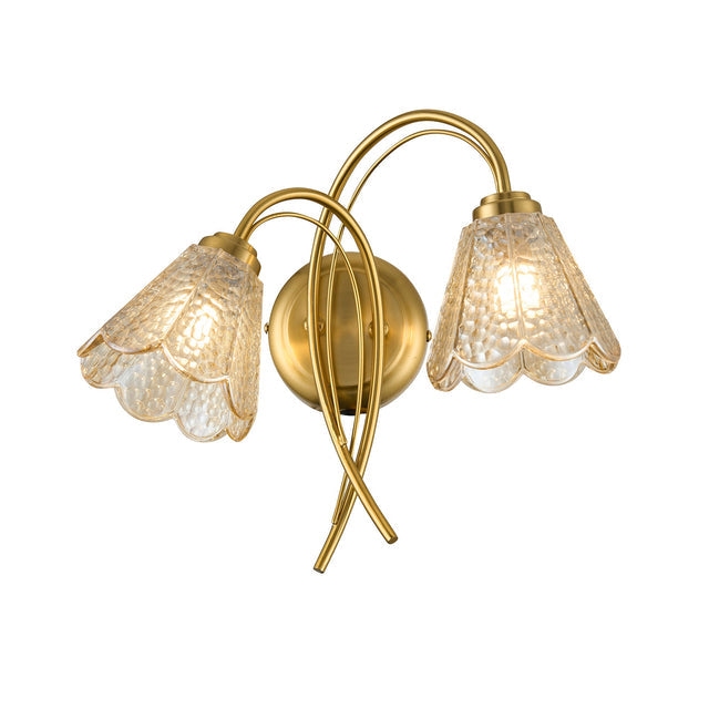 Coraline Double Light Wall Light Brass & Champagne - LL002WL021CH