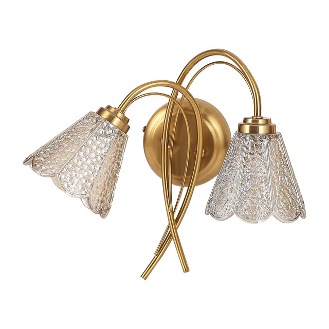Coraline Double Light Wall Light Brass & Champagne - LL002WL021CH
