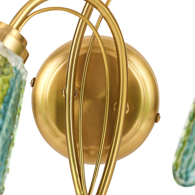Coraline Double Light Wall Light Brass & Multicolour - LL002WL021MC