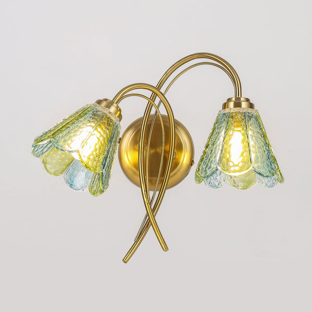 Coraline Double Light Wall Light Brass & Multicolour - LL002WL021MC