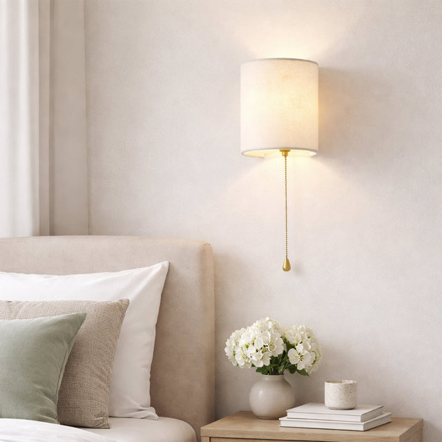 Teevan Pull Cord Wall Light White - LL002WL024