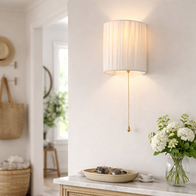 Willow Pull Cord Wall Light White - LL002WL026