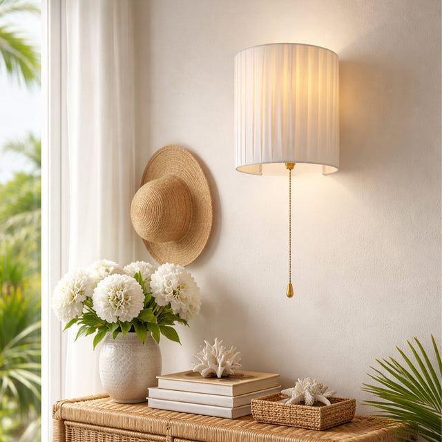 Willow Pull Cord Wall Light White - LL002WL026