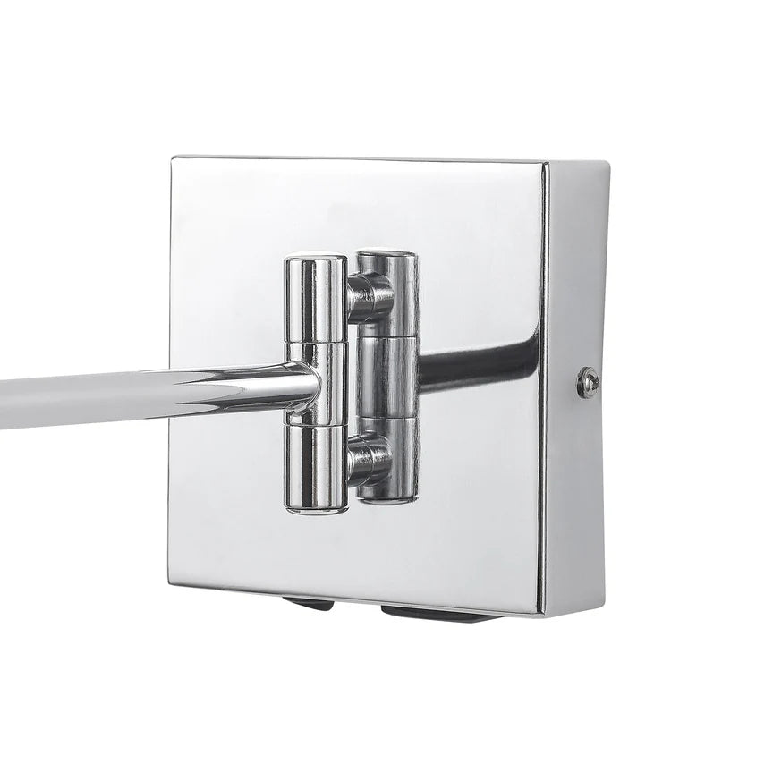 Elspet Swing Arm Wall Lamp With Charging Ports Chrome & Linen - LL002WL028CH