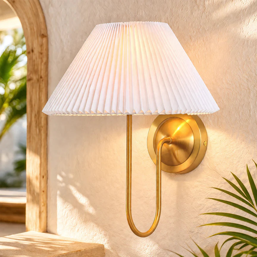 Ariana Wall Lamp Brass & White - LL002WL029
