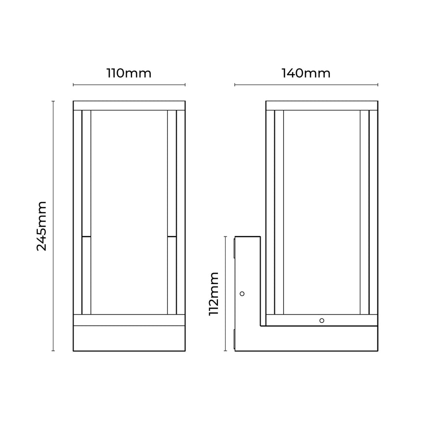 Arlo Frame Exterior Wall Light Black - LLOL003