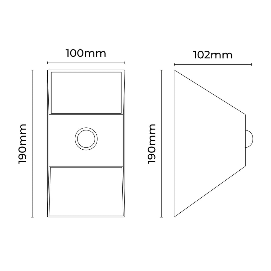 Velto Solar LED Exterior Wall Light With PIR Sensor 2W 300K Black - LLOL004