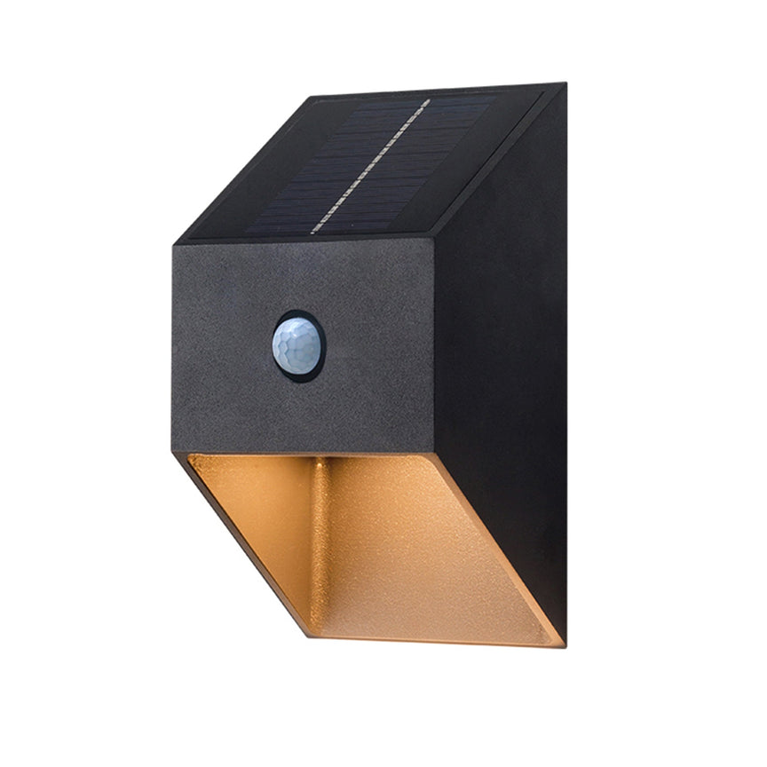 Velto Solar LED Exterior Wall Light With PIR Sensor 2W 300K Black - LLOL004