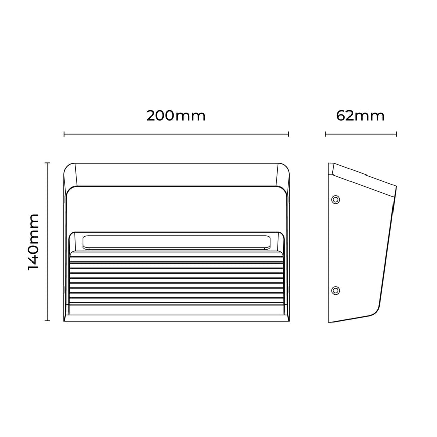 Nexa LED Exterior Wall Light 12.5W 3000K Black - LLOL005