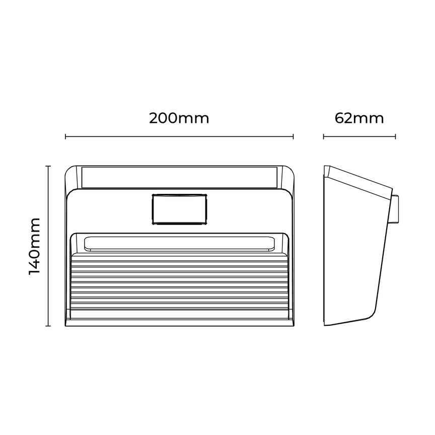 Nexa LED Exterior Wall Light With PIR Sensor 1.5W 3000K Black - LLOL006