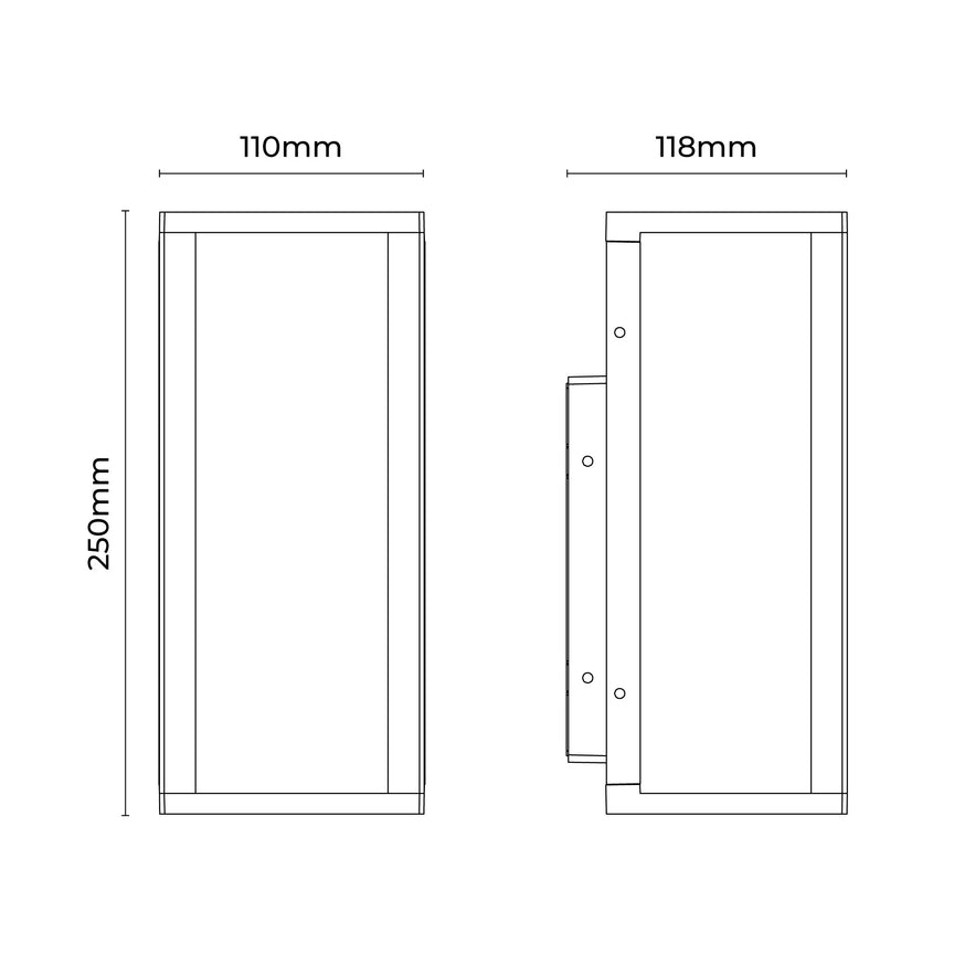 Zyra Exterior Wall Light Black - LLOL007BK