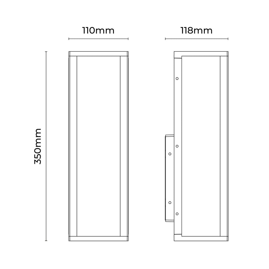 Zyra Up & Down Wall Light Black - LLOL008BK