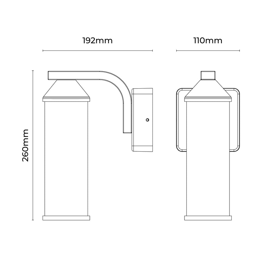 Canto LED Exterior Wall Light 13W Tri Colour Black - LLOL010
