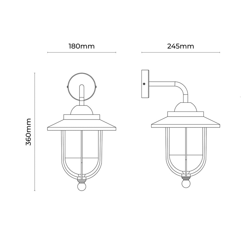 Elvo Exterior Wall Light Charcoal - LLOL011GR