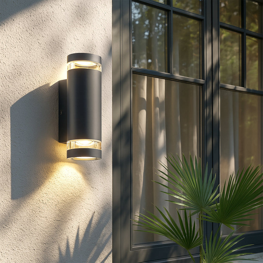 Mira LED Up & Down Wall Light 6W Tri Colour Black - LLOL012