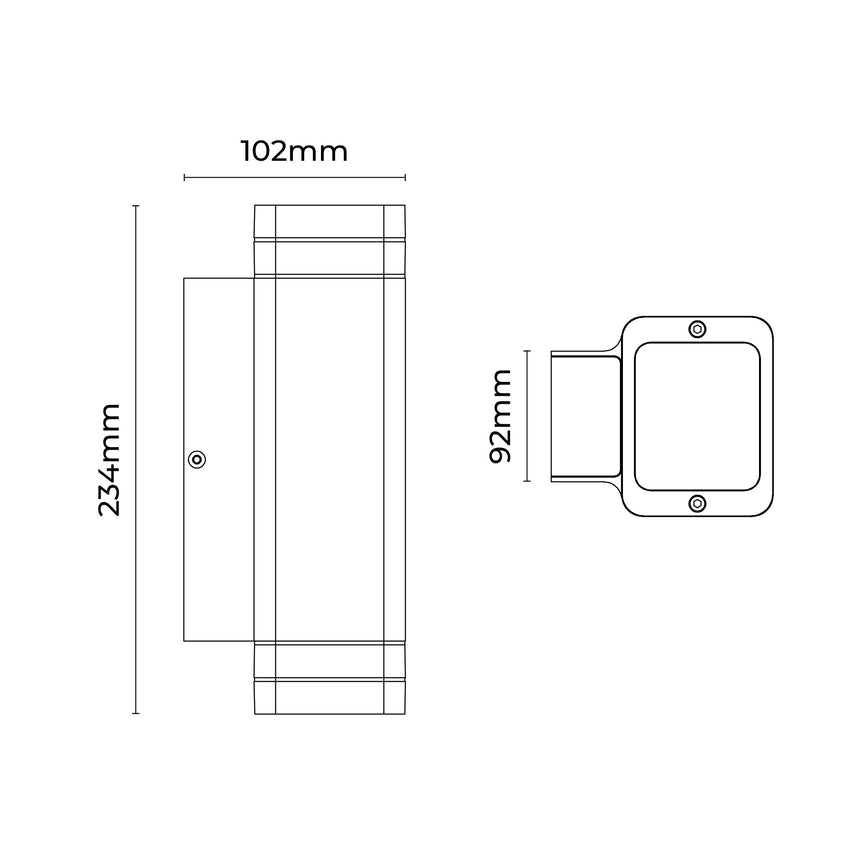 Rivo LED Up & Down Wall Light Charcoal - LLOL013
