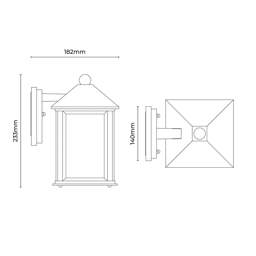 Thano Exterior Wall Light Black - LLOL015