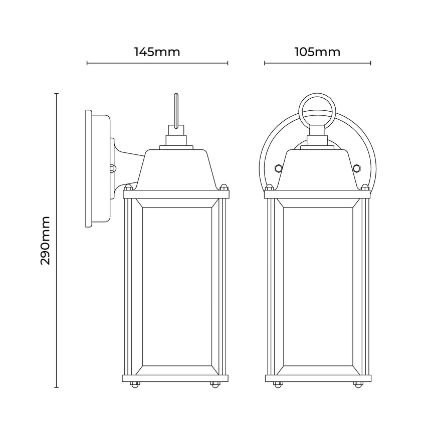Quorra Exterior Wall Light Black - LLOL016