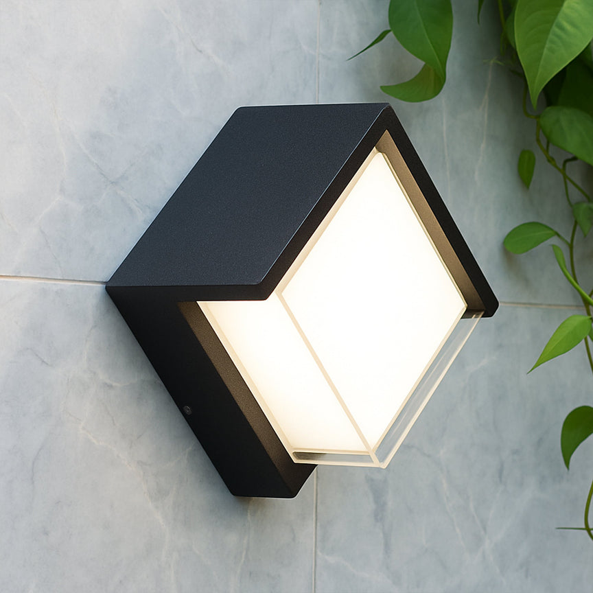 Tivor Square LED Wall Light 10W TRI Colour Black - LLOL019