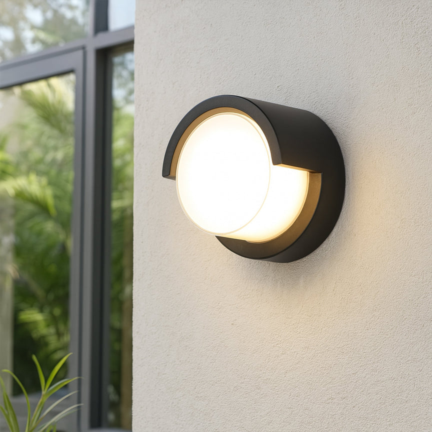 Aven Round LED Wall Light 10W TRI Colour Black - LLOL020