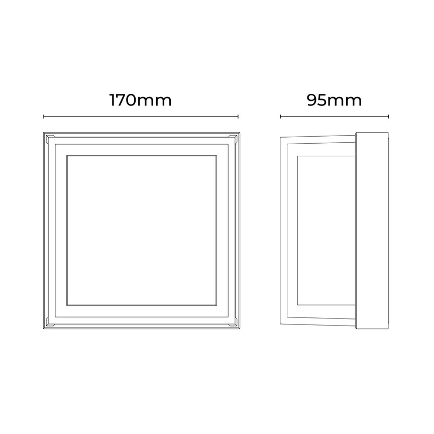 Clyro Frame LED Wall Light 10W TRI Colour Black - LLOL021