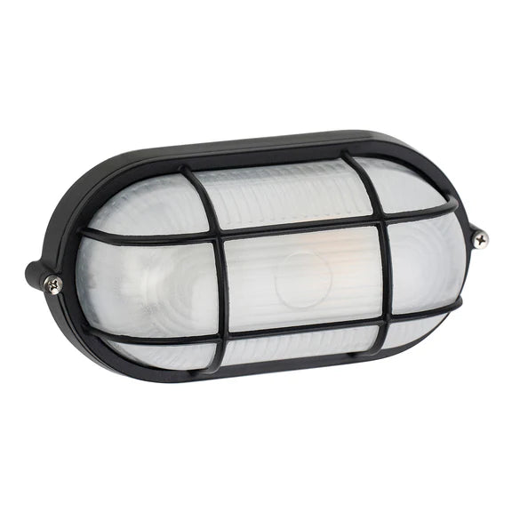 Rhelia Oval Caged Outdoor Bunker Light Black - LLOL022BK
