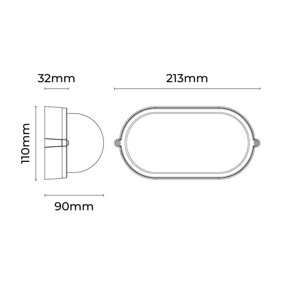 Ezra Oval Outdoor Bunker Light White - LLOL024W