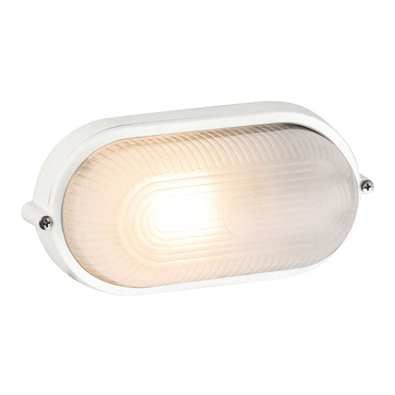 Ezra Oval Outdoor Bunker Light White - LLOL024W