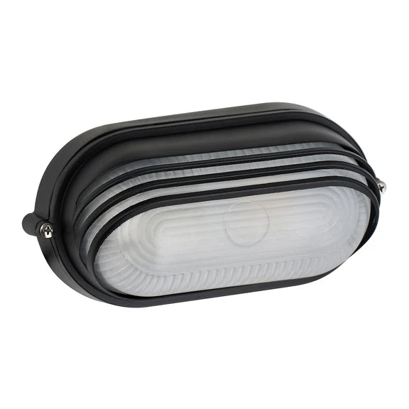 Virell Oval Louvered Outdoor Bunker Light Black - LLOL025BK