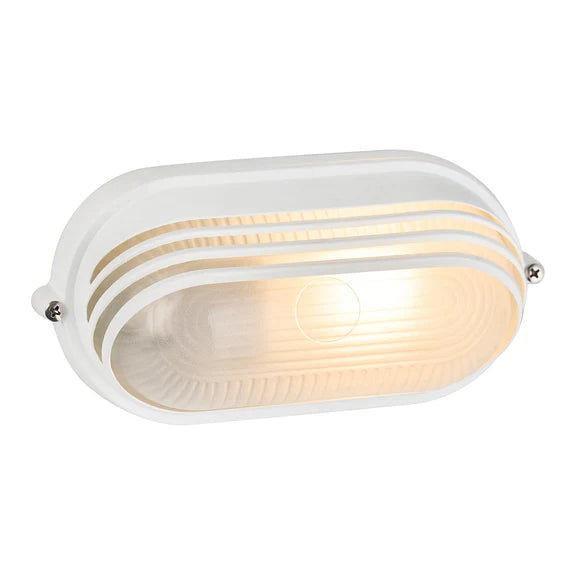 Virell Oval Louvered Outdoor Bunker Light White - LLOL025W