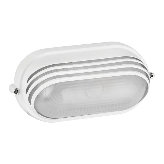 Virell Oval Louvered Outdoor Bunker Light White - LLOL025W