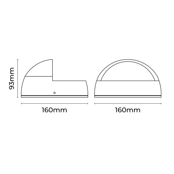 Brano LED Step Light With Eyelid 5W TRI Color Black - LLOL028