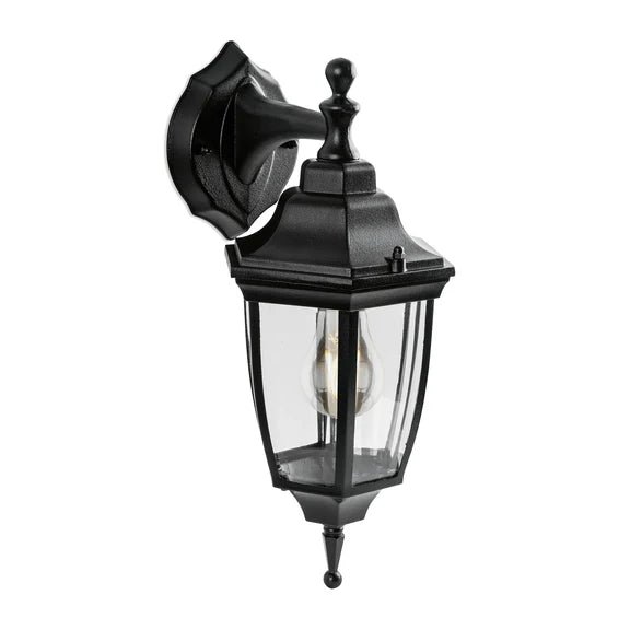 Lunor Down Outdoor Wall Light Black - LLOL030BK