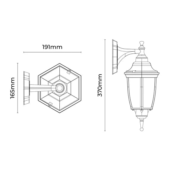 Lunor Down Outdoor Wall Light Bronze - LLOL030BR