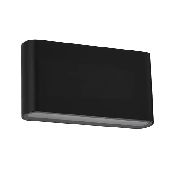 Elaro Large LED Up & Down Wall Light 10W TRI Color Black - LLOL031BK
