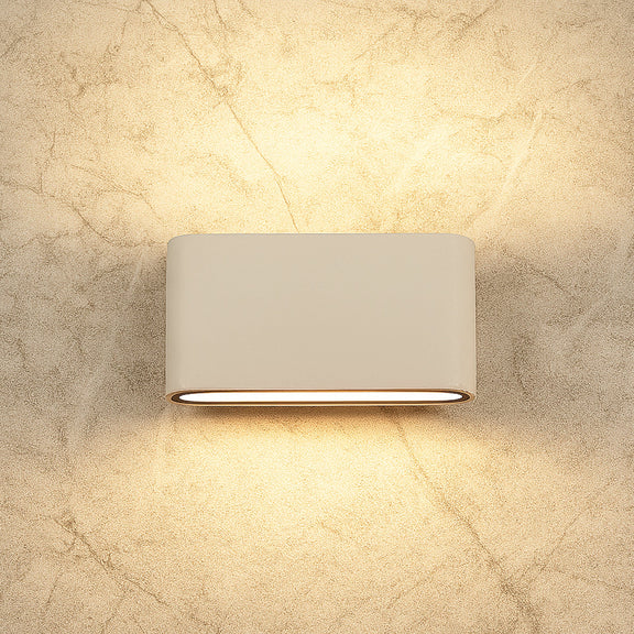 Elaro Large LED Up & Down Wall Light 10W TRI Color White - LLOL031W
