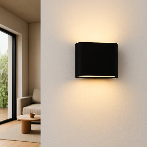 Elaro Small LED Up & Down Wall Light 7W TRI Color Black - LLOL032BK