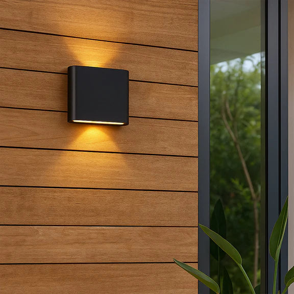 Elaro Small LED Up & Down Wall Light 7W TRI Color Black - LLOL032BK