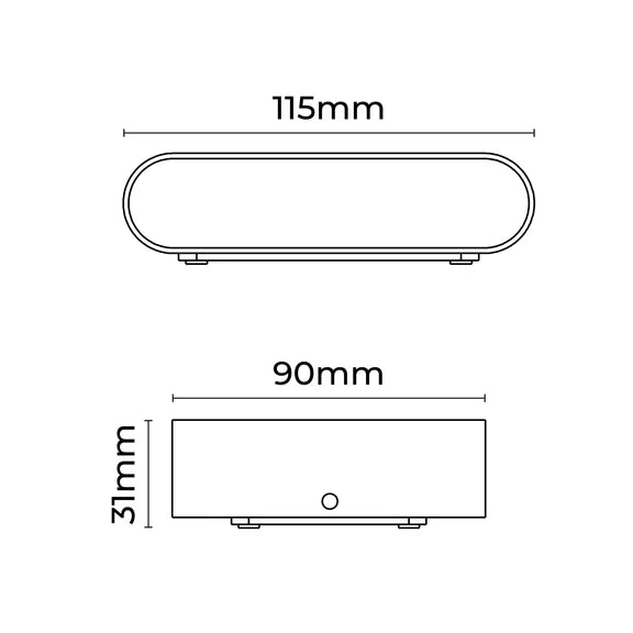 Elaro Small LED Up & Down Wall Light 7W TRI Color White - LLOL032W