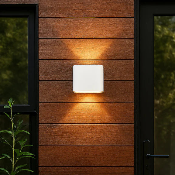 Elaro Small LED Up & Down Wall Light 7W TRI Color White - LLOL032W
